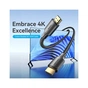 Кабель мультимедійний HDMI M to HDMI M 10.0m 4K cotton braided black Vention (ALLBL) - зменшене зображення 2