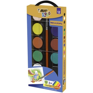 Акварельні фарби Bic з пензлем, 8 кольорів (bc947708) зображення 1