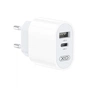 Зарядний пристрій XO L97 (1Type-C/1USB/2.4A) + USB - MicroUSB White (XO-L97-MC) - зменшене зображення 3