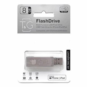 USB флеш накопичувач T&G 8GB 007 Metal Black USB 3.0/Lightning (TG007IOS-8G3) зображення 1