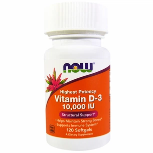 Вітамін Now Foods Вітамін D-3 10000IU, 120 желатинових капсул (NOW-00376) зображення 1