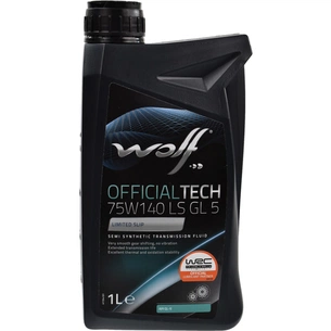 Трансмісійна олива Wolf OFFICIALTECH 75W140 LS GL 5 1л (8304200) изображение 1