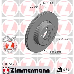 Гальмівний диск ZIMMERMANN 400.5507.30 зображення 1