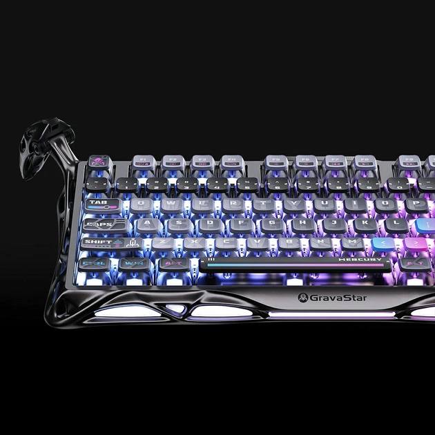 Клавіатура бездротова GravaStar Mercury K1 Pro Cyberpunk (GSK1PRO_CBLK) - зображення 11