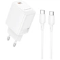 Зарядное устройство BOROFONE BN28 Fuente USB-C PD30W + cable USB-C to USB-C White (6941991120312) - уменьшенное изображение 1