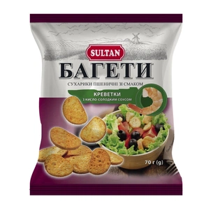 Сухарики Sultan пшеничні зі смаком креветки з кисло солодким соусом 70 г (slt.51219) зображення 1
