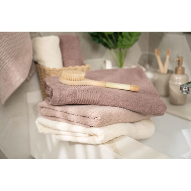 Рушник Ardesto набір махрових Lotus 2 шт 50х90 см індіго, 70х140см, 100% бавовна, беж (ART2357NS) - picture 6