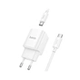 Зарядний пристрій HOCO C147A Charm 1xUSB-C PD20W + 1xUSB QC3.0 + cable USB-C to USB-C White (6942007630290) - зменшене зображення 4