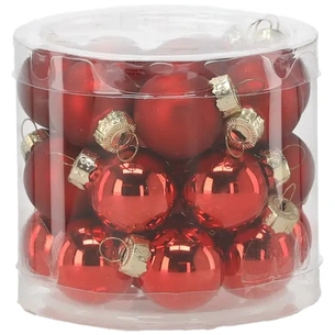 Ялинкова іграшка Chomik скляні кульки 24 шт, 2,5 см, червоні (5900779882126_3) зображення 1