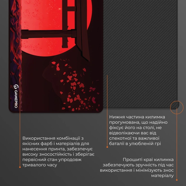 Килимок для мишки GamePro Speed/Control Black-Red (MP275R) - picture 5