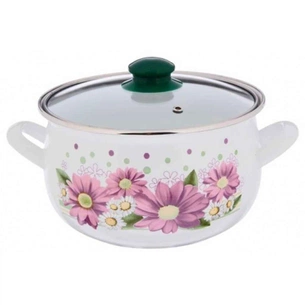 Каструля Interos емаль Хризантема 2,1л (ІТ-2400-16) зображення 1