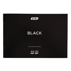 Альбом для рисования ZiBi А4 BLACK, 20 листов на скобе (ZB.1423-01) изображение 1