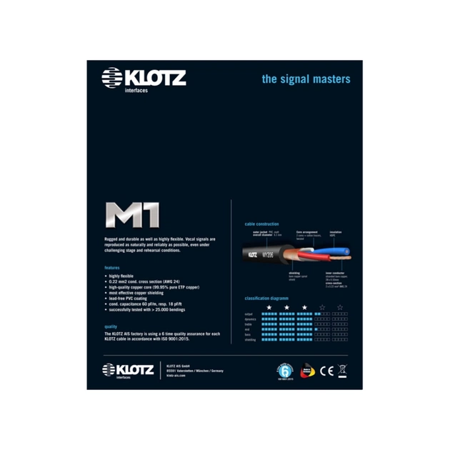 Мікрофонний кабель Klotz M1 Prime Microphone Cable XLR Male - Balanced Jack 5 m (229118) - picture 4