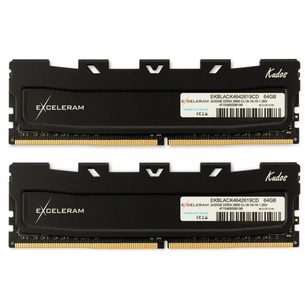 Модуль пам'яті для комп'ютера DDR4 64GB (2x32GB) 2666 MHz Black Kudos eXceleram (EKBLACK4642619CD) зображення 1