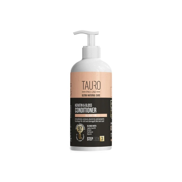 Кондиционер для животных Tauro Pro Line Ultra Natural Care Keratin & Gloss 1000 мл (TPL63610) - изображение 1
