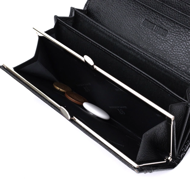 Гаманець ST Leather З натуральної лакованої шкіри Чорний (22679) - изображение 9