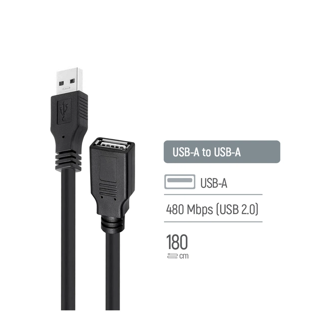 Дата кабель USB 2.0 AM/AF 1.8m black ColorWay (CW-CBUF076-BK) - picture 5