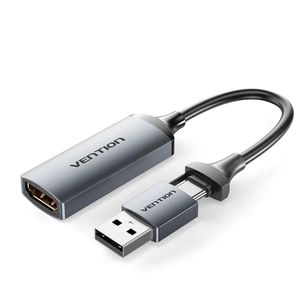 Перехідник USB-C + USB-A to HDMI M 0.1m video capture gray Vention (ACWHA) зображення 1