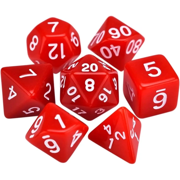 Набір кубиків для настільних ігор Games 7 Days Opaque 7 Dice Set - Red (g7dopaq06) - picture 1