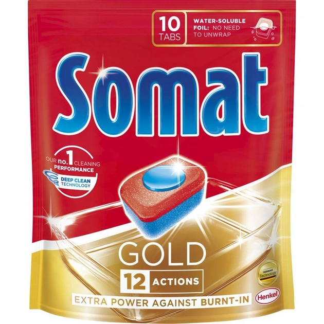 Таблетки для посудомийних машин Somat Gold 10 шт (9000101320831) - изображение 1