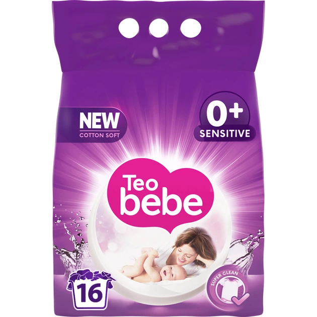 Пральний порошок Teo bebe Cotton Soft Sensitive Violet 2.4 кг (3800024022784) - изображение 1