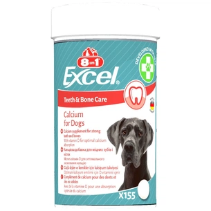 Вітаміни для собак 8in1 Excel Calcium для зубів та кісток кальцій 155 шт (4048422184027) зображення 1