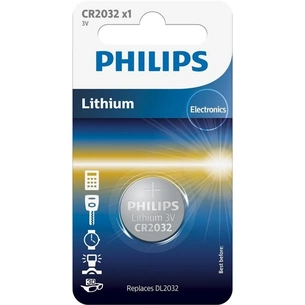 Батарейка Philips CR2032 Lithium * 1 (CR2032/01B) зображення 1