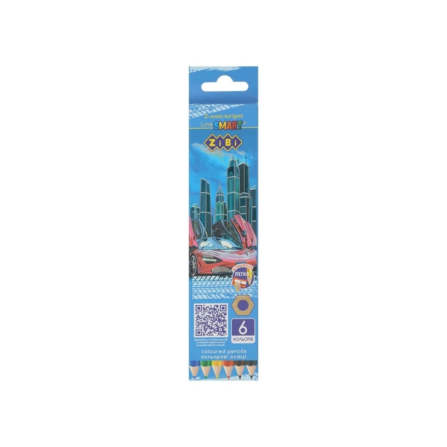 Карандаши цветные ZiBi шестигранные 6 цветов (ZB.2445) - изображение 1
