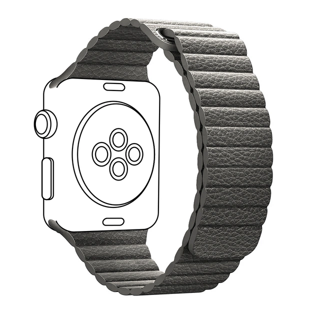 Ремінець до смарт-годинника Armorstandart Leather Loop для Apple Watch 42 (Series 11-10)/41/40/38 Grey (ARM48654) - зображення 1