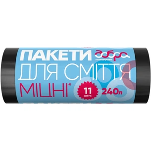 Пакети для сміття Добра Господарочка супер міцні чорні 240 л 11 шт. (4820086521826) зображення 1