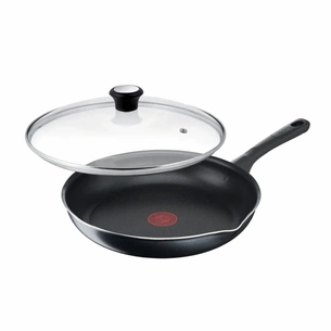 Сковорода Tefal Day by Day 28 см, з кришкою, алюміній, бакеліт, скло, чорний (B5580623UA) зображення 1