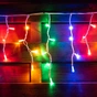 Гірлянда Novogod`ko вулична Бахрома, 80 LED, IP65, різнокольорова, білий провід, 5,5 м (801195) - зменшене зображення 1