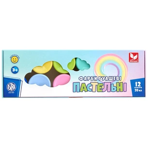 Гуашеві фарби Школярик Пастельні 12 кольорів (301118001-UA) зображення 1