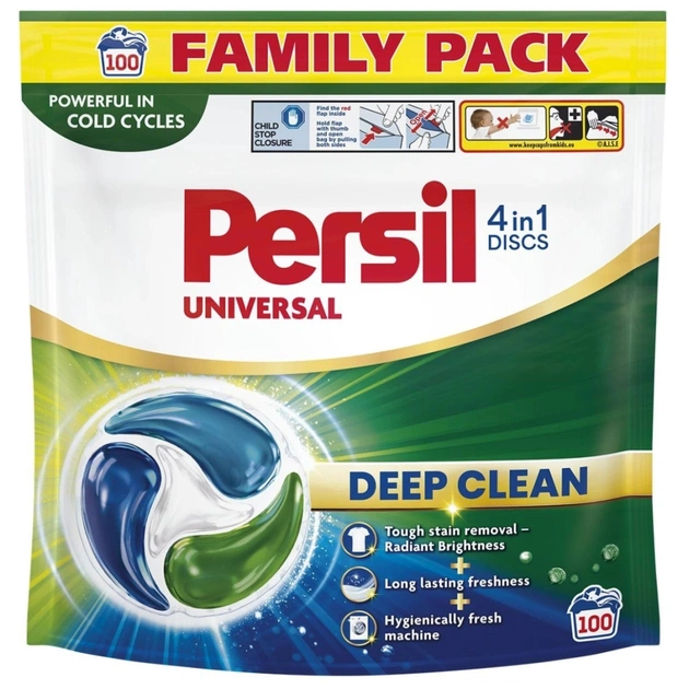 Капсулы для стирки Persil 4in1 Discs Universal Deep Clean 100 шт. (9000101844320) - изображение 1
