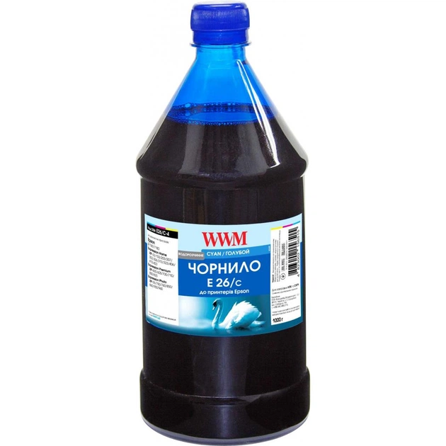 Чорнило WWM Epson XP-600/XP-605/XP-700 1000г Cyan (E26/C-4) - зображення 1