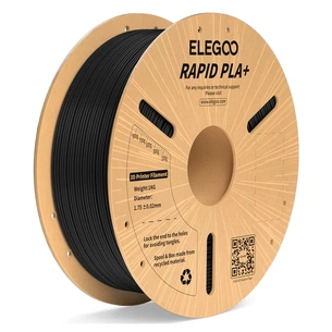 Пластик для 3D-принтера ELEGOO Rapid PLA Plus 1кг, 1.75мм, black (50.203.0114) зображення 1