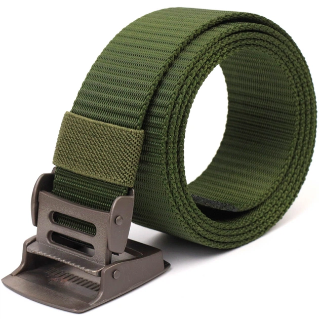 Ремінь Vintage З металевою пряжкою з текстилю Зелений (20595) - зображення 5