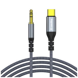 Кабель мультимедійний USB-C to 3.5mm M 1.2m gray ColorWay (CW-CBPDJ071-G) picture 1