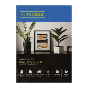 Фотопапір Buromax PRO 10х15см, Glossy 230 г/м2, 100ст. (BM.2230-6100K) зображення 1