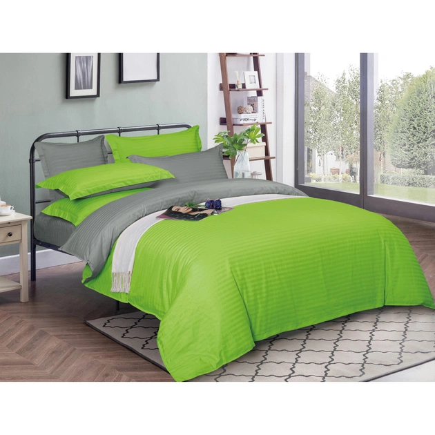 Постільна білизна MirSon Satin Stripe 30-0016 + 30-0010 Danik 143х210 Полуторна (2200005261460) - зображення 1