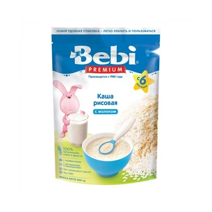 Дитяча каша Bebi Premium молочна Рисова +4 міс. 200 г (8606019653149) зображення 1