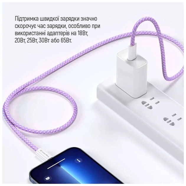 Дата кабель USB-C to USB-C 1.0m 60W 3.0А purple ColorWay (CW-CBPDCC061-PU) - picture 11