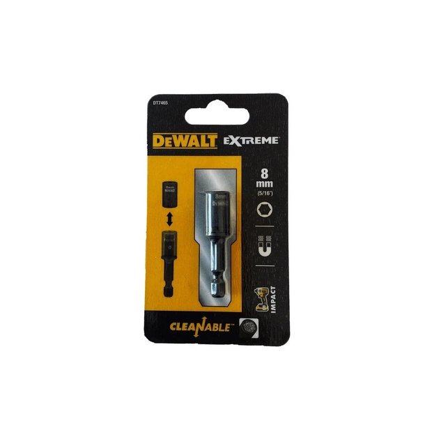 Головка магнитная DeWALT магнитная EXTREME IMPACT съёмная, 1/4"х8 мм (DT7465) - изображение 1