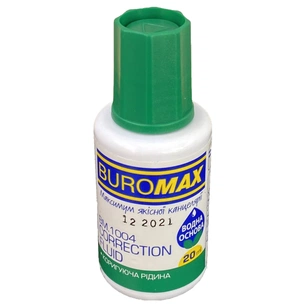 Коректор Buromax рідина з пензликом, водна основа, 20 мл (BM.1004) изображение 1