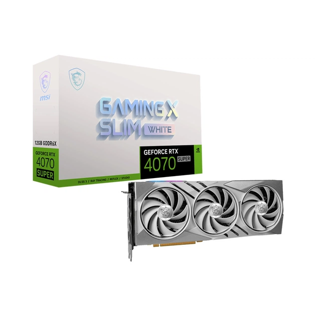Відеокарта MSI GeForce RTX4070 SUPER 12Gb GAMING X SLIM WHITE (RTX 4070 SUPER 12G GAMING X SLIM WHITE) - изображение 1