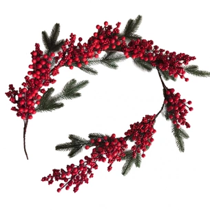 Декоративна гілка YES! Fun Червоні ягоди та хвоя 130 см (975008) picture 1