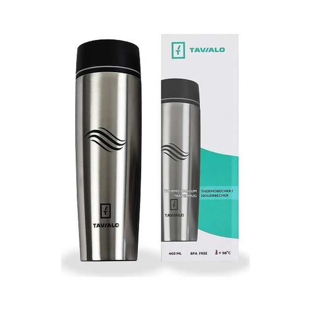 Термокружка Tavialo матовий сріблястий колір + 2 ущільнювальних кільця 460 мл (190460109) - зображення 3