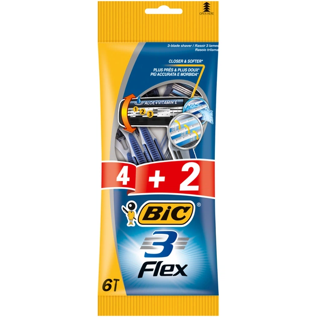 Бритва Bic Flex 3 4 + 2 шт. (3086123242500) - зображення 1