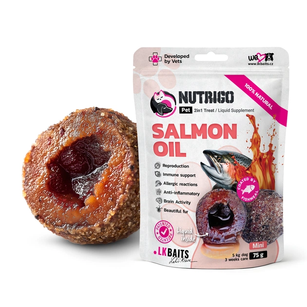 Лакомство для собак LK Baits Pet Nutrigo Salmon Oil Mini для мелких пород с маслом лосося (Ø 15 мм) 75 г (7777023) - изображение 1