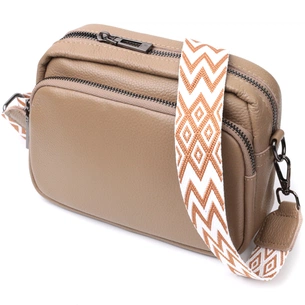 Сумка Vintage Жіноча крос-боді з натуральної шкіри Бежева (22293) зображення 1